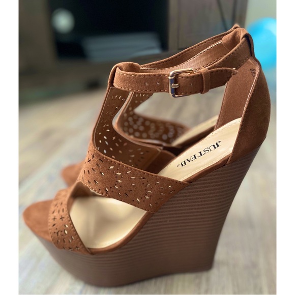 Brown Suede Sheree Wedges - Picture 2 of 7